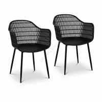 Krzesło ażurowe czarne 2 sztuki