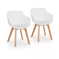 Krzesło z małym oparciem białe 2 sztuki