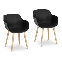 Krzesło z małym oparciem czarne 2 sztuki